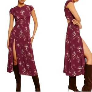 Reformation NWT Gavin Dress in Rosaline | Floral Midi Slit | Size 10